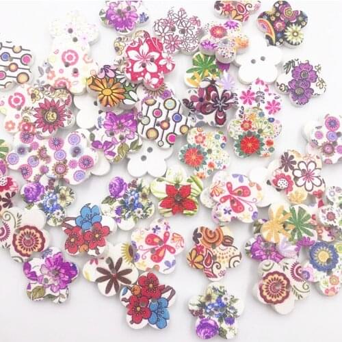 30/50/100pcs Mix Flowers Buttons 15mm Sewing Craft Mix Lots WB741