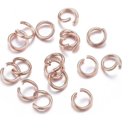 500pcs 3/4/5/6mm Stainless Steel Jump Rings Rose Gold Open Jump Rings for Jewelry Making Findings