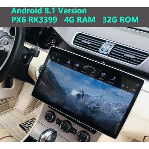 12.8" Rotation IPS screen double din car universal gps radio player Tesla Style android 9.0 PX6 6core 4+32G wifi usb bluetooth