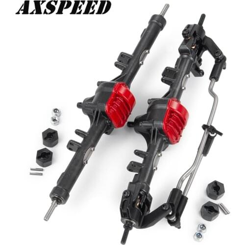 AXSPEED RC Car Metal Front and Rear Axle Straight Complete Axles for 1:10 RC Rock Crawler Axial SCX10 II 90046 90047 90059 90060