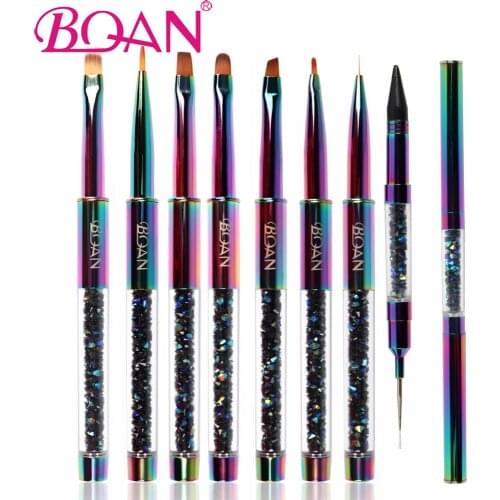 BQAN 1PC Colorful Nail Brush UV Gel Nail Art Brush Line Painting Brushes Crystal Acrylic Thin Liner Drawing Pen Manicure Tools