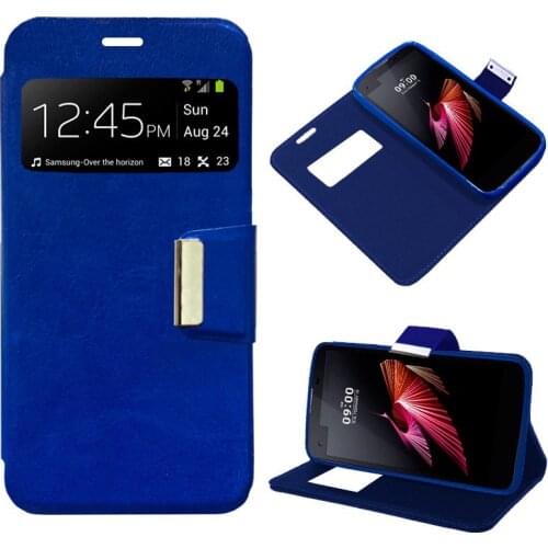 Case Flip Cover LG X Screen Blue Color