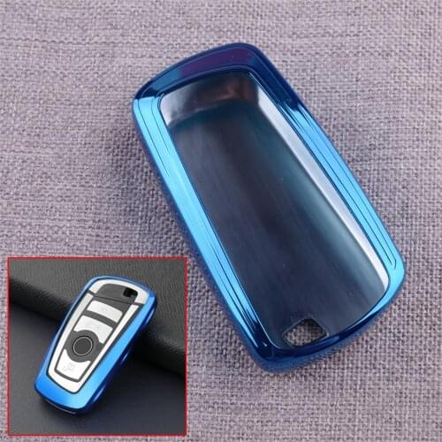 CITALL Car Smart Remote Key Case Cover Fob Shell Fit For BMW 1 2 3 4 5 6 7 Series X3 X4 M2 M3 M4 M5 M6 Blue TPU