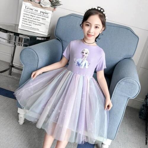 Disney Girl Dress For Birthday Party 3-8 Years Frozen Elsa Anna Children Girls Dress Kids Wear Robe Fille