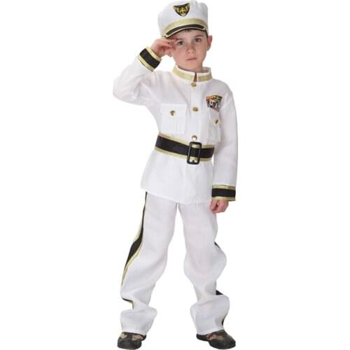 Boy Purim Royal Naval Costume Military Jumpsuit Uniform Cosplay Stage Show Carnival Halloween Fancy Party Dress