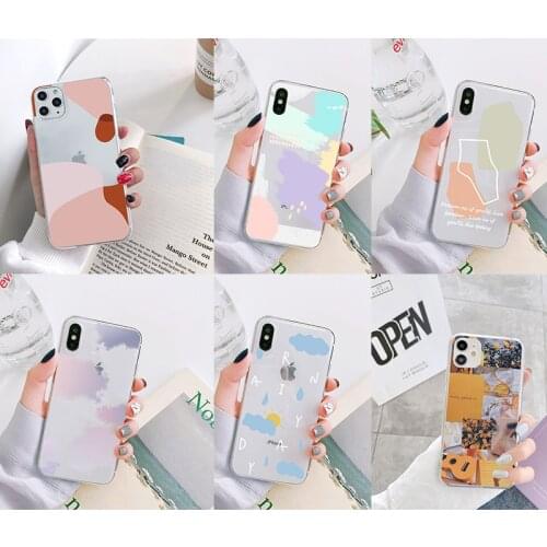 For Samsung A51 A50 S10 Plus S21 Ultra S20 FE 5G S21 S20 A40 A31 A32 A52 A72 A12 F12 Art Abstract Graffiti Aesthetic Clear Shell