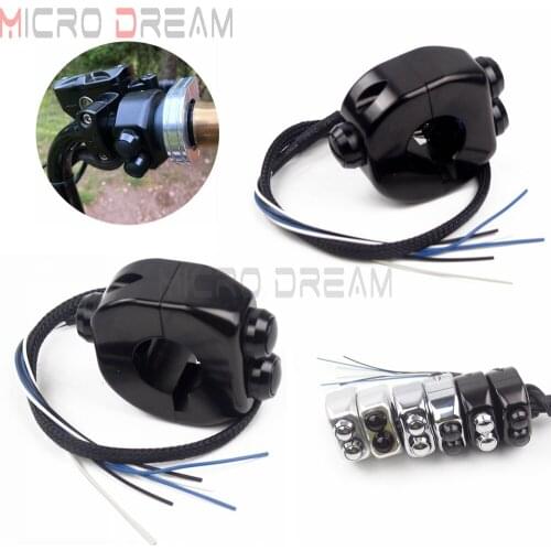 7/8" 1" 22/25mm Motorcycle Switches Handlebar Mount Switch Headlight Light On/Off Start Horn Reset Button For Cafe Racer Bobber