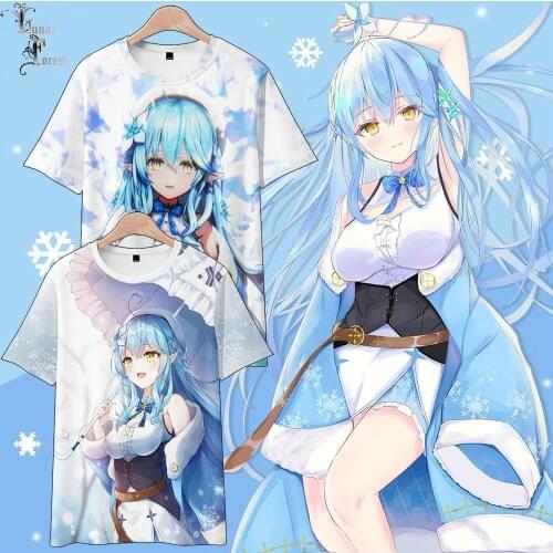 VTuber Yukihana Lamy 3D Printing T-shirt Summer Fashion Round Neck Short Sleeve Popular Japan Harajuku Streetwear Plus Size