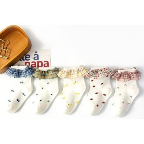 Baby Cotton Socks Children Lace Princess Socks For Girls Sweete Plaid Newborn Baby Socks Spring Autumn Infant Socks