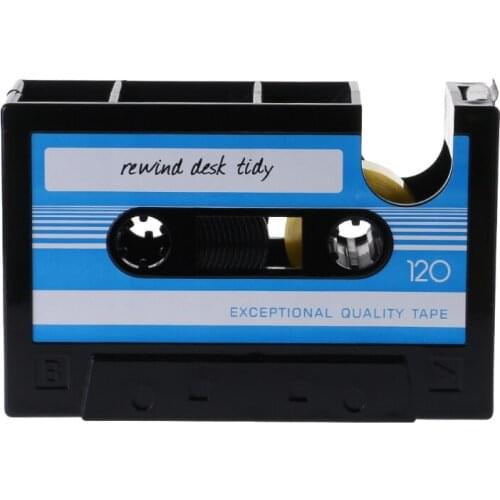 Cassette Pattern Pen Pencil Pot Holder Container Organizer Stationery Gift