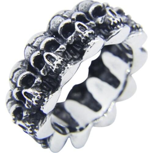 1pc New Design Cycle Skull Ring 316L Stainless Steel Jewelry Band Party Cool Ghost Skull Ring
