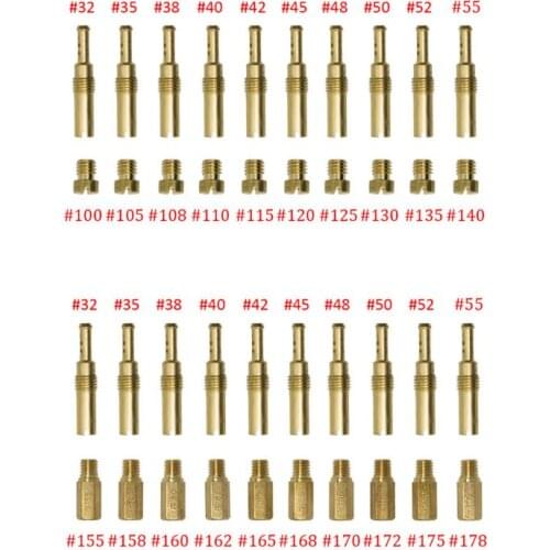 20 Pcs Carburetor Main Jet Kit with Slow/Pilot Jet Set Replacement for GY6 CVK PWK PE