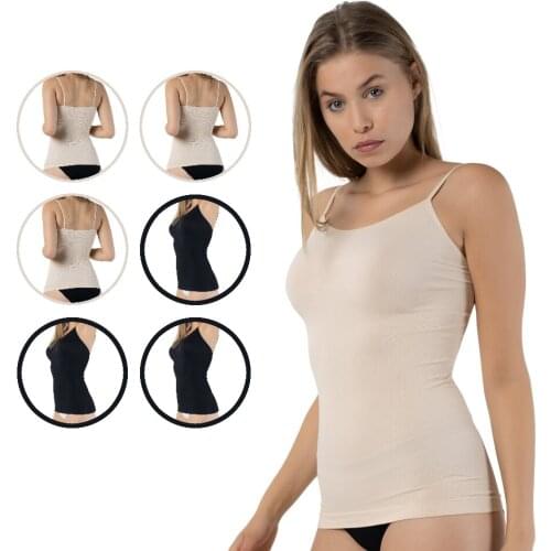 FORMeasy 6 Pack 3 Black 3 Beige Compression Camisole