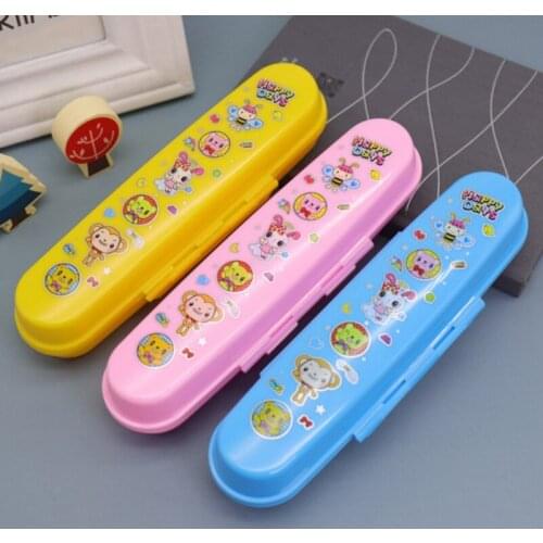 Healthy Cartoon Student Food Tableware Fork Spoon Chopsticks Storage Box Children Portable Travel Box Only