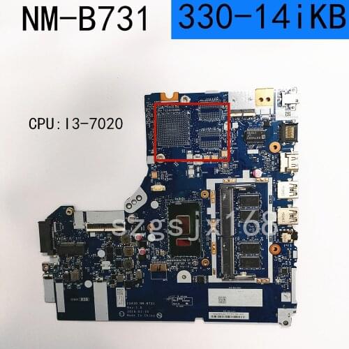 For lenovo 330-14ikb NM-B731 notebook motherboard i3-7020 cpu integrated graphics motherboard 100