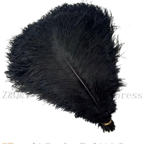 Natural 10-100PCS ostrich hair 45-50CM (18-20 inches) dyed black DIY craft jewelry decoration jewelry clothing feather