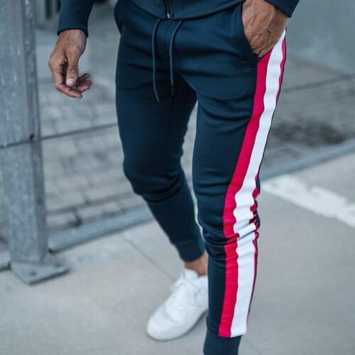 New Men Fashion Casual Pants Jogging Running Cloud Shorts 2021 Fashion Side Stripes Muscle Mens Jogging Pants