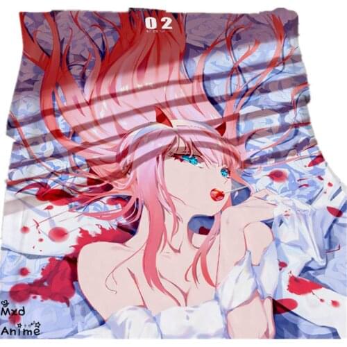 Mxdfafa Darling in The franxx Zero Two New Soft Throw Blanket Warm Coral Blankets Travel Flannel Sofa Solid Color Fleece Blanket
