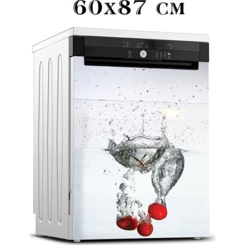 Wholesale 3D Art Tomatos In Water Dishwasher Refrigerator Freeze Sticker Art Fridge Door Cover Wallpaper Kitchen Wall Stickers