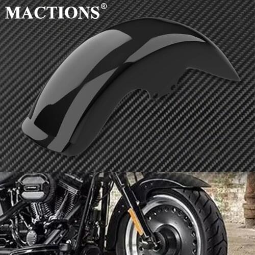 Motorcycle Front Fender Mudguards Cover Gloss Black ABS Plastic For Harley Softail Fat Boy FLSTFB FLSTF 2006-2015 2016 2017