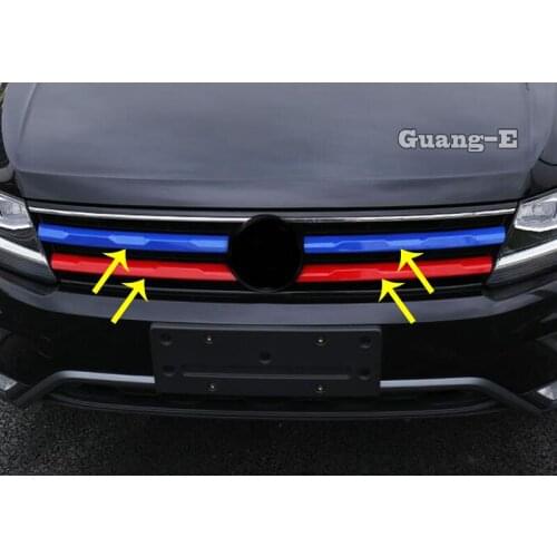 For Volkswagen VW TiguanL Tiguan L MK2 2016 2017 2018 2019 2020 Car Trim Front Grid Grill Grille Around Decorate Stick Frame