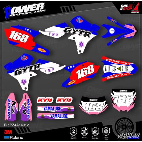 PowerZone Custom Team Graphics Backgrounds Decals 3M Stickers Kit For YAMAHA 14-18 YZ250F 15-18 YZ250FX WRF250 14-17 YZ450F 012