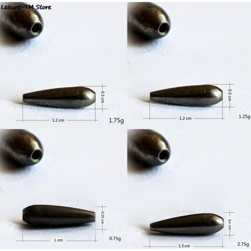 3/5/10PCS For Choose Tungsten Bullet Worm Weight Flipping Weight 0.75g 1.25g 1.75g 2.75g Fishing Sinker Lure Fishing Accessories
