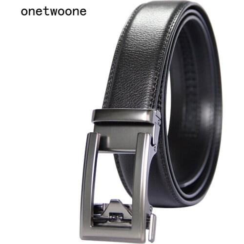 New Designer Popular Luxury Brand Cowhide Leather Belt Men Black Automatic Buckle Business Casual Belts For Men 3.5 Width
