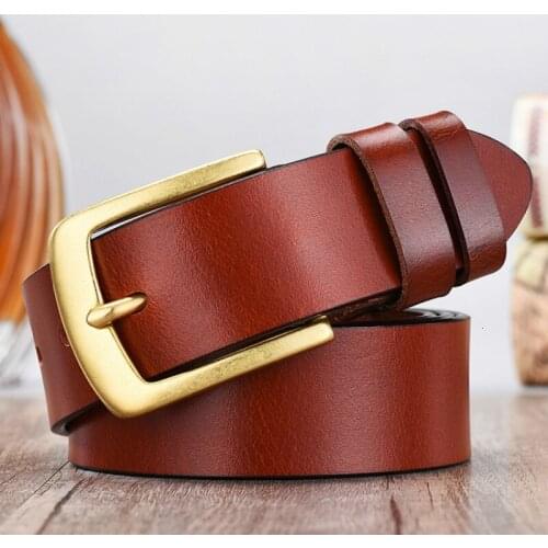 Peikong Mens belt leather belt men male genuine leather strap luxury pin buckle casual mens belt Cummerbunds ceinture homme