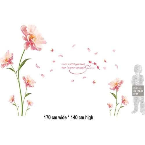 Romantic flowers Wall Sticker love living room bedroom for Home Decor Art Decals background stickers Wallpaper decoration