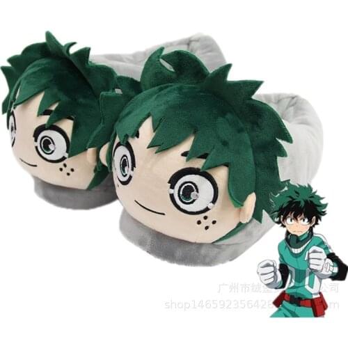 Boku No My Hero Academia Izuku Midoriy Slippers Women Men Couples Winter Warm Cute Slipper Casual Home Indoor Cosplay Shoes