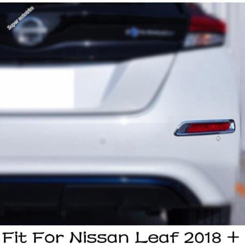 Lapetus Rear Bumper Tail Fog Lights Lamp Frame Cover Trim 2 Pcs Fit For Nissan Leaf 2018 - 2021 ABS Exterior Parts Accessories