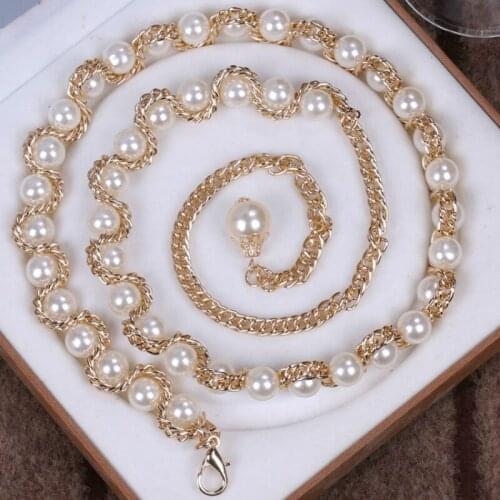 Women Belt Black White Imitation Pearl Waist Chain Summer Decorative Dress Long Fat Thin Fashion Versatile Accessories 130 150CM