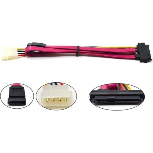 0.5m DUAL Power ESATA to 7+15pin SATA and Large 4PIN Conversion Cable Cord Hard Drive Disk Female Cable HDD 4Pin Power Supply