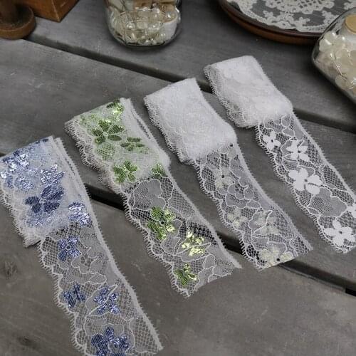 10Meters Flower Mesh Tulle Lace Trim Ribbon DIY Women Dress Sofa Curtain Decoration French Laces Fabrics New Arrival