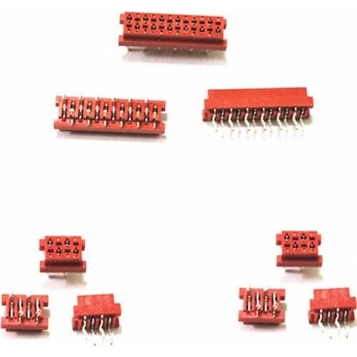 10Pcs Micromatch Through Hole Red 2.54mm Pitch Male IDC Box Header Connector Sample 4P 6P 8P 10P 12P 14P 16P 18P 20P 22P 24P 26P