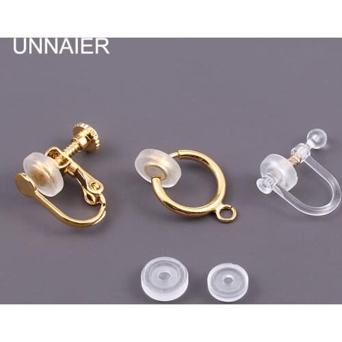 10piece Spiral ear clip soft cushion round hypoallergenic anti-pain no pierced ear ring ear clip diy silicone ear cushion