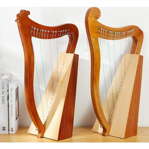 19 String High Quality Lyre Portable Musical Instrument Harp 15-Strings Solid Wood Veneer Lyre Stringed Instrument