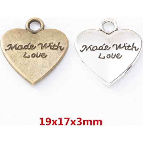 20 pieces of retro metal zinc alloy love pendant for DIY handmade jewelry necklace making 7936