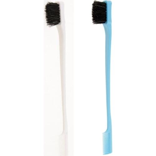 2x 7 inches Smooth Gentle Hair Gel Edge Control Natural Look Polish Hair Tool Dual Ended Hair Comb Brush