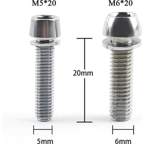 4/8/16pcs Bicycle Handlebar Stem Screw M5*20 / M6*20 Bike Handlebar Screw Aluminum Alloy Bolt Fixed Gear MTB Bicycle Accessories