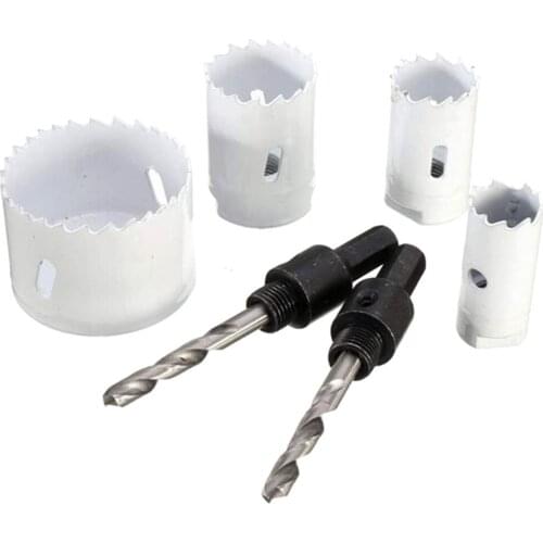 4pcs 20/25/32/51mm Bi-metel Tungsten Steel Tip Hole Saw Cutter Drill Bit Accessories Woodworking Cutter Set with 2 Arbor new
