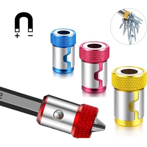 6.35mm Screwdriver Drill Bit Magnetic Ring Metal Anti-Corrosion Screw Drill Tip Magnet Powerful Ring Home Improvement Tools Set