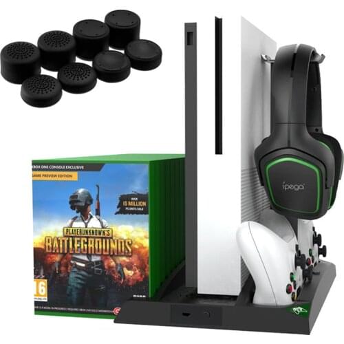 6 in 1 Vertical Stand Showcase Cooler Charger Display Holder For Xbox one ,one s,one x Console Base LED Charging Dock Station