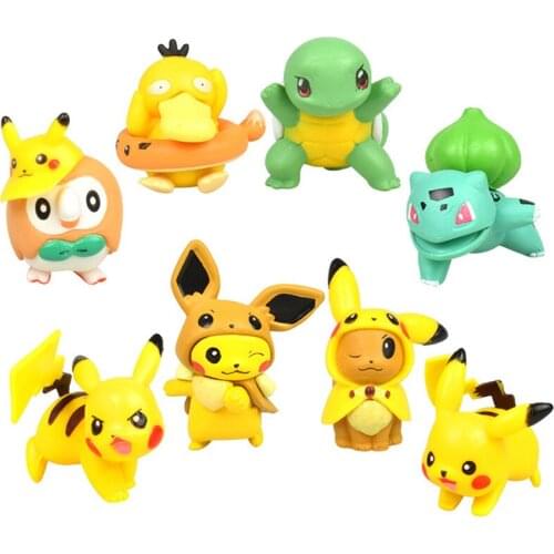 8pcs/set Takara Tomy Pvc Pokemon Action Figure Model Cartoon Doll Toys For Children Original Pokemon Dolls Action Figure Toys