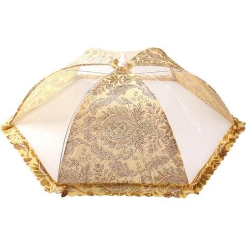 80% Hot Sale Food Covers Umbrella Style Lace Design Insect Proof Encrypted Mesh Plate Tents Food Cover for Kitchen Picnic