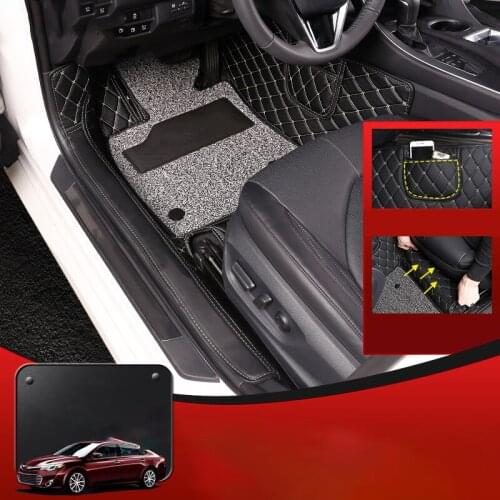 Car mat surrounded by the silk ring leather double-layer anti-dirty wear-resistant modification For Toyota Avalon 2019 2020