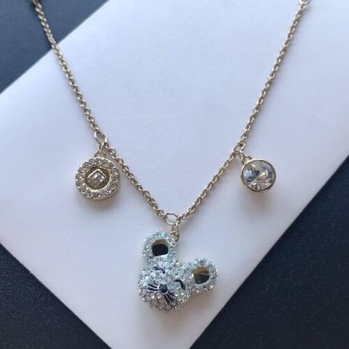 Brand 1:1 cute mouse, fresh color, zodiac money mouse bracelet, cute and delicate silver jewelry for girls