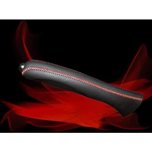 Car Hand Brake Covers Top Layer Leather Case for Peugeot 207 Handbrake Grips Cover Auto Genuine Leather Handbrake