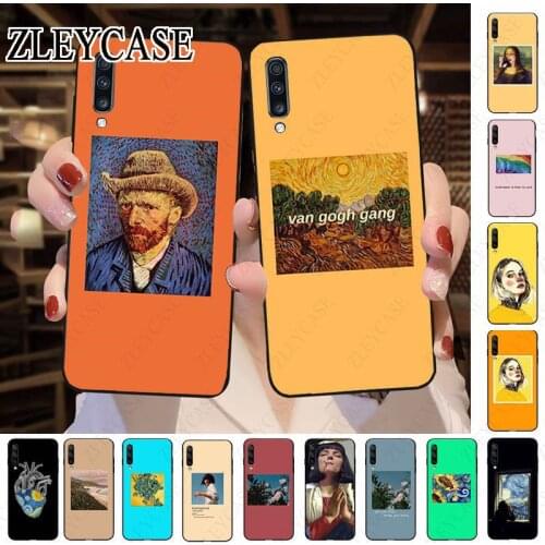 Great art aesthetic van Gogh Mona Lisa sunflower Phone Case For Samsung Galaxy A50 A10 A20 A20E A20S A30S A70 A30 A6 A7 A8 Cover
